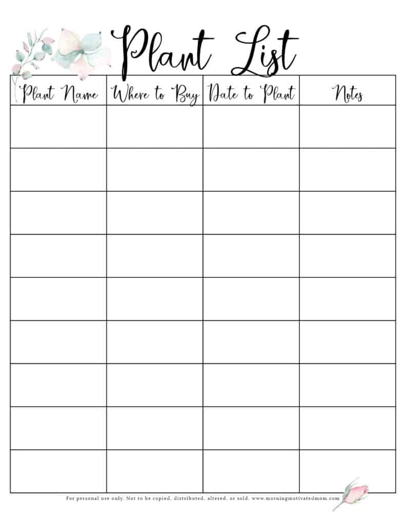Free Printable Garden Planner – Morning Motivated Mom intended for Free Printable Garden Journal Template