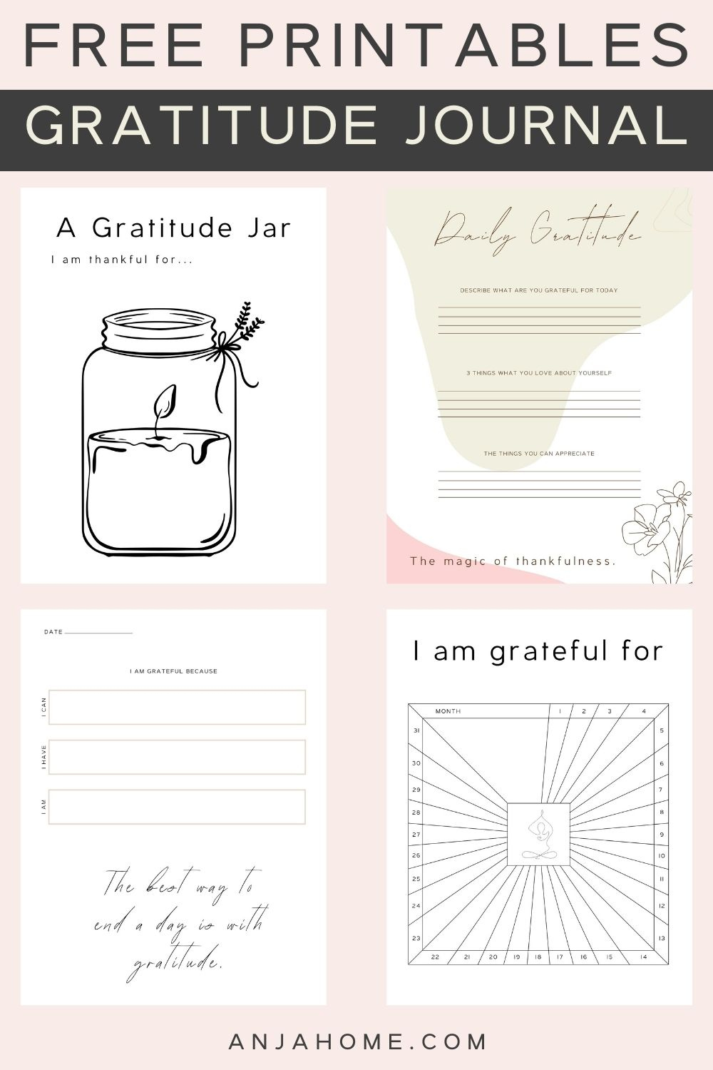 Free Printable Gratitude Journal Pdf With Prompts - Anjahome with regard to Free Printable Gratitude Worksheets For Adults