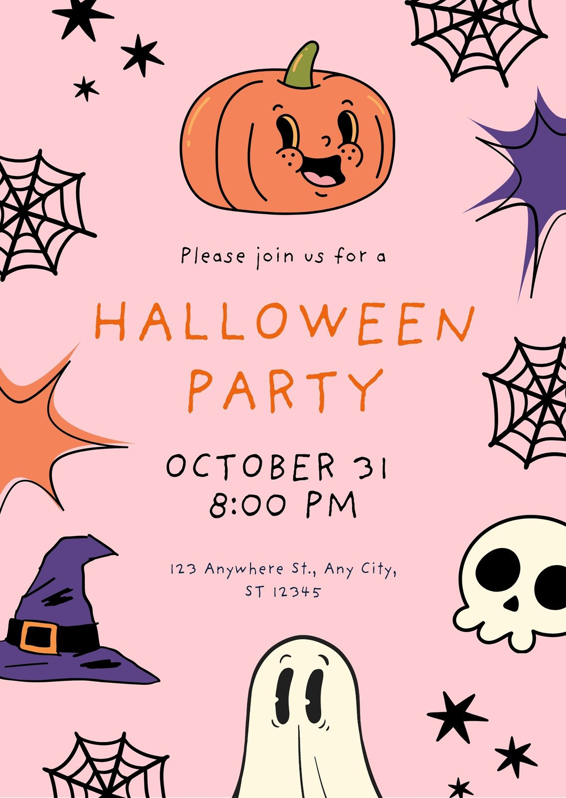 Free Printable Halloween Birthday Invitation Templates | Canva pertaining to Free Printable Halloween Invitation Template