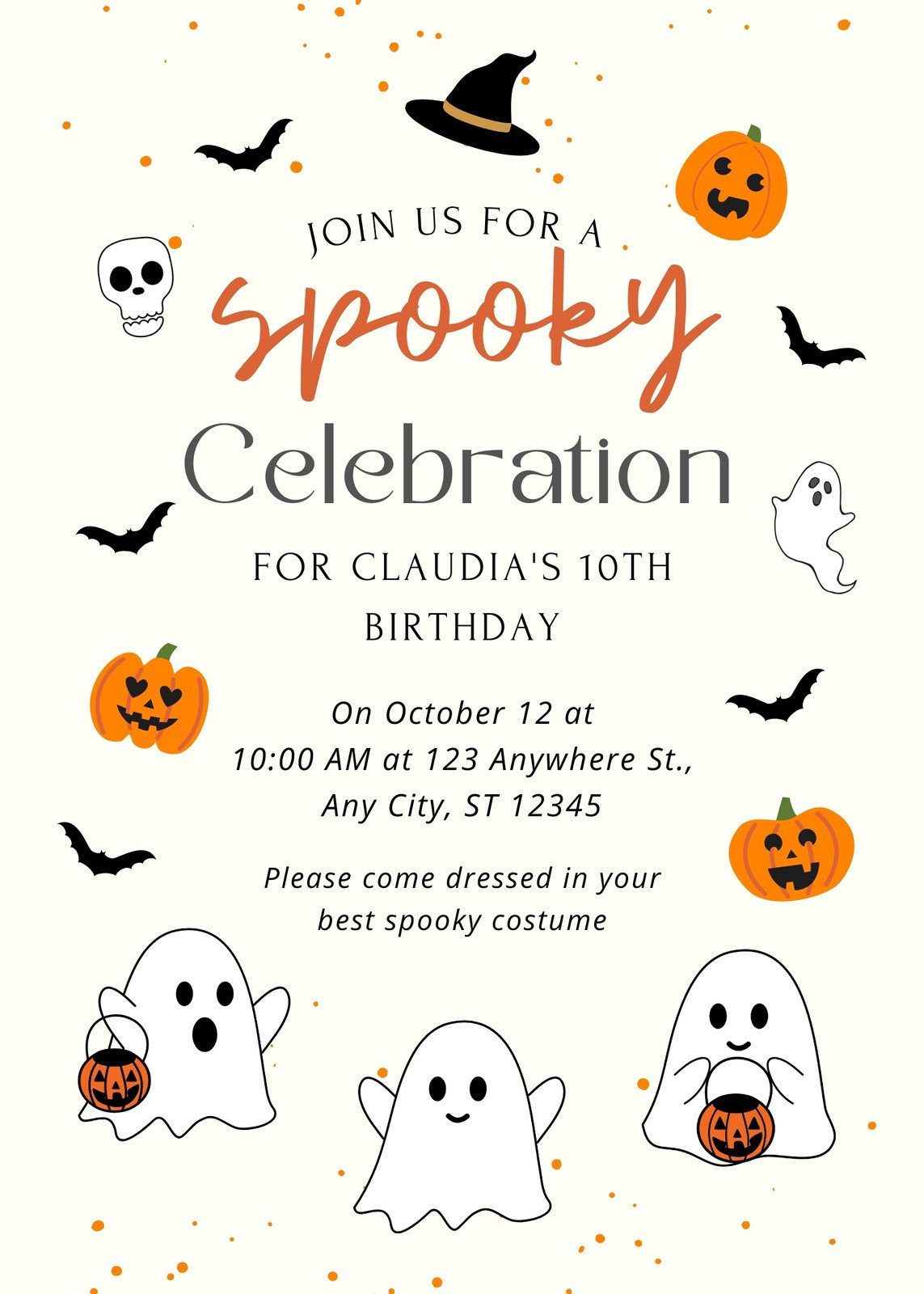 Free Printable Halloween Birthday Invitation Templates | Canva pertaining to Free Printable Halloween Invitation Template