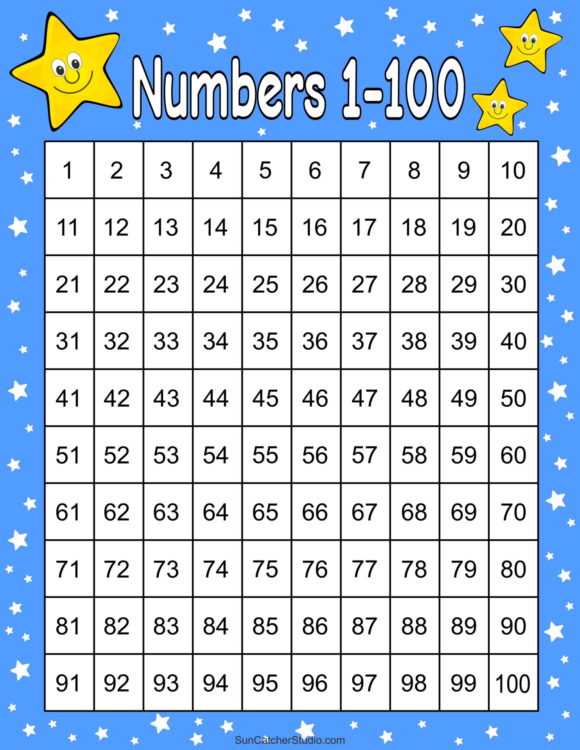 Free Printable Hundreds Charts (Numbers 1 To 100) – Free pertaining to 100 Number Chart Free Printable