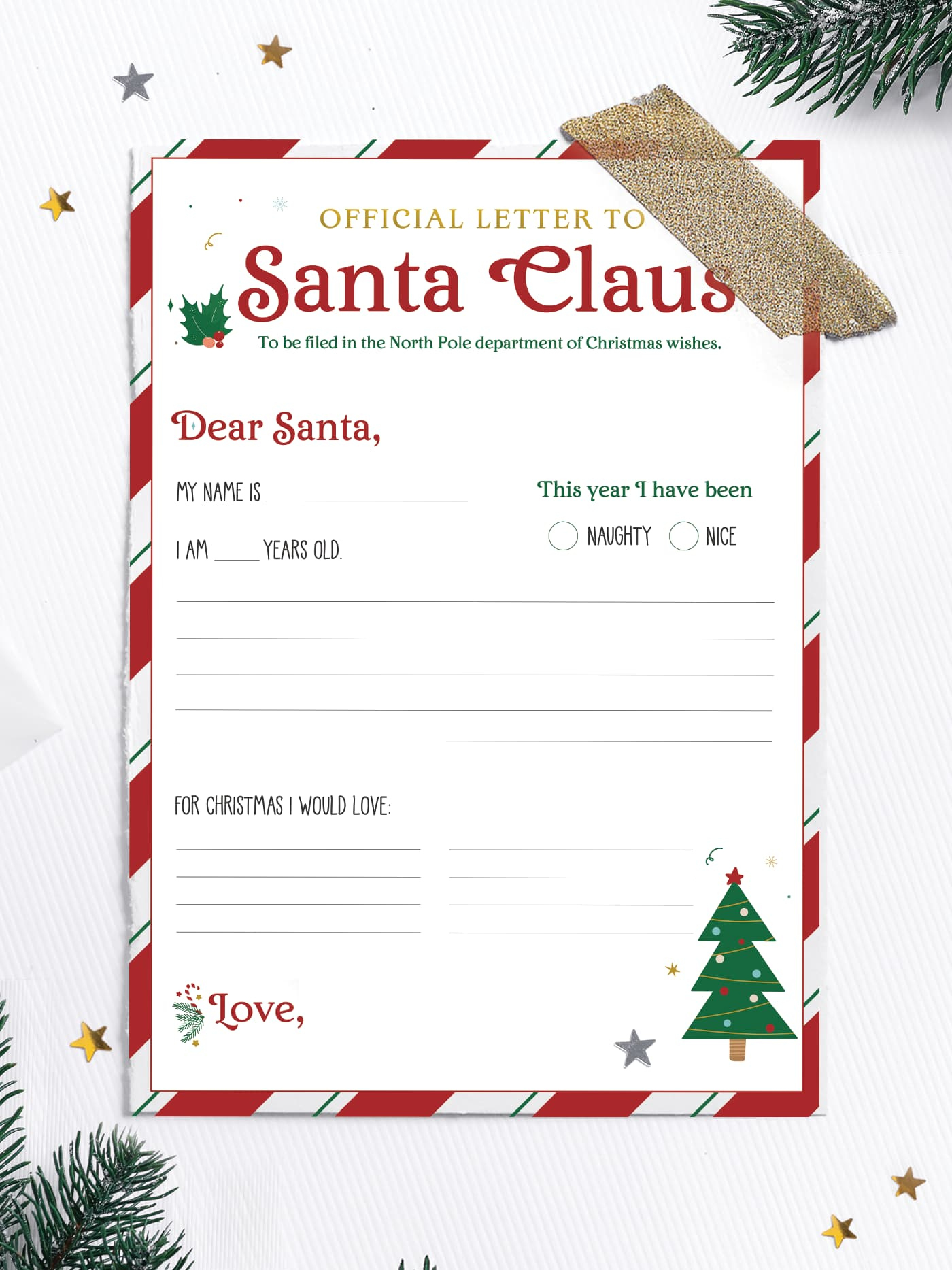 Free Printable Letter To Santa Template - Favorite Printables intended for Free Printable Template For Santa Letter