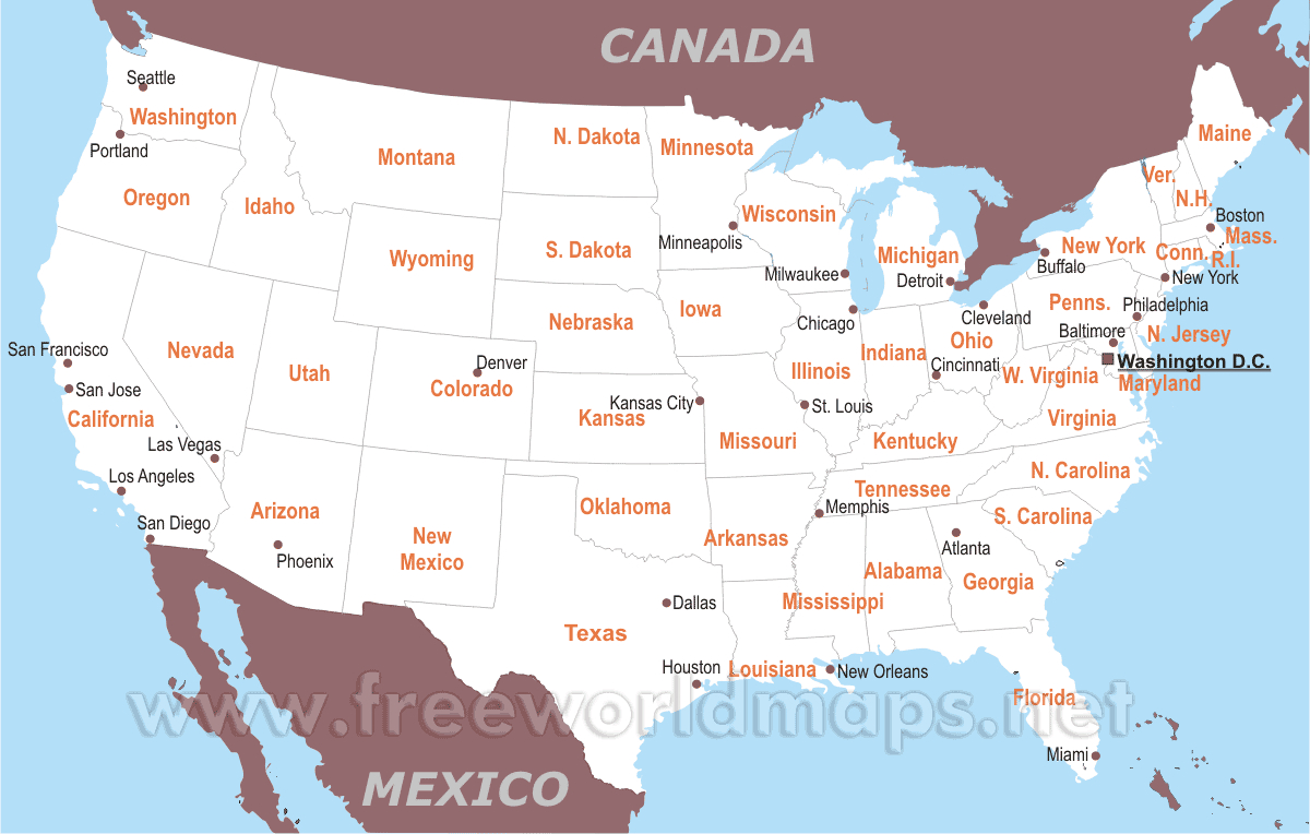 Free Printable Maps Of The United States intended for Map Of United States Free Printable