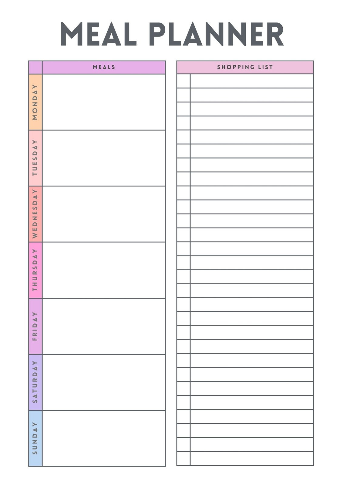 Free Printable Meal Planner Templates To Edit Online | Canva with regard to Best Free Printable Food Journal