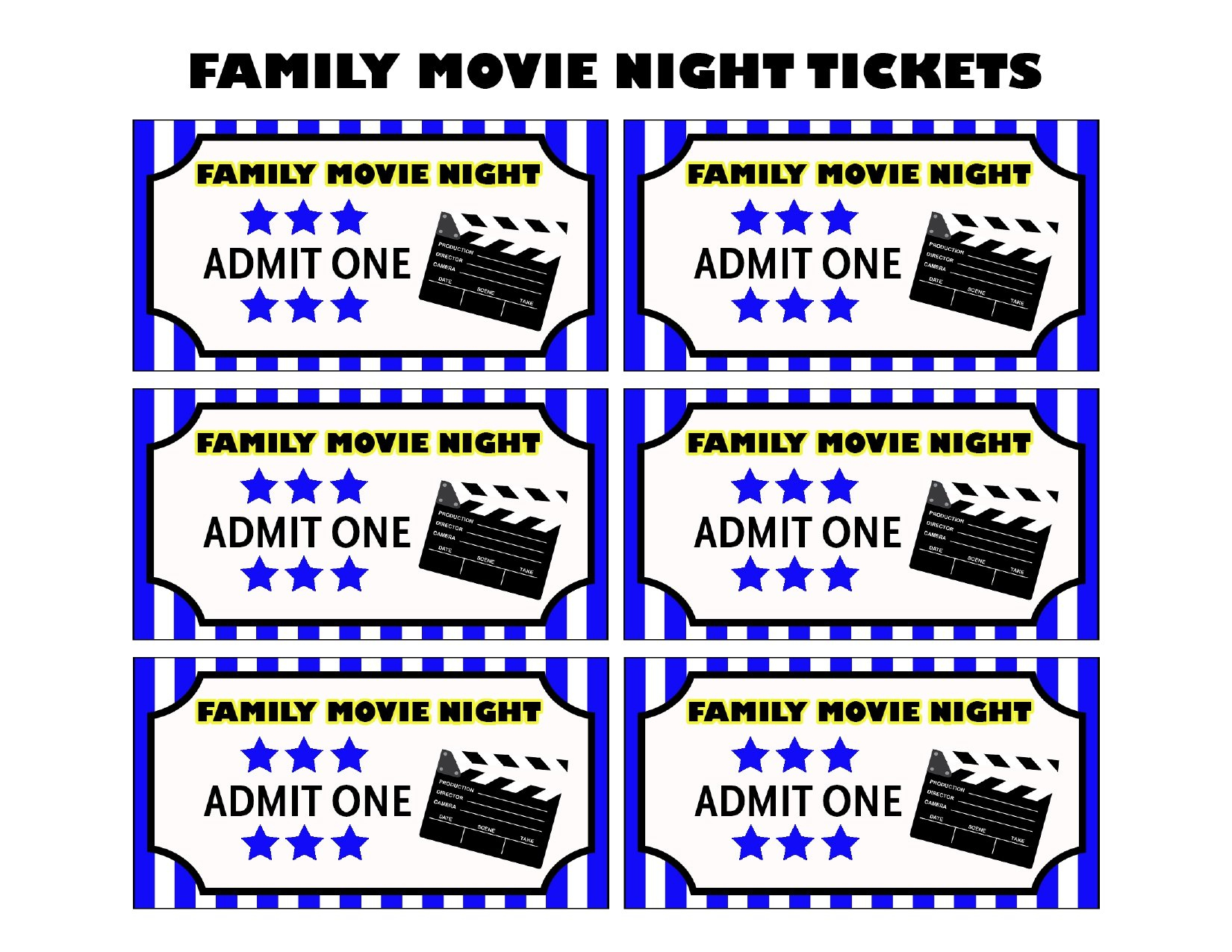 Free Printable Movie Tickets For Family Movie Night - Easy Peasy regarding Free Printable Movie Tickets