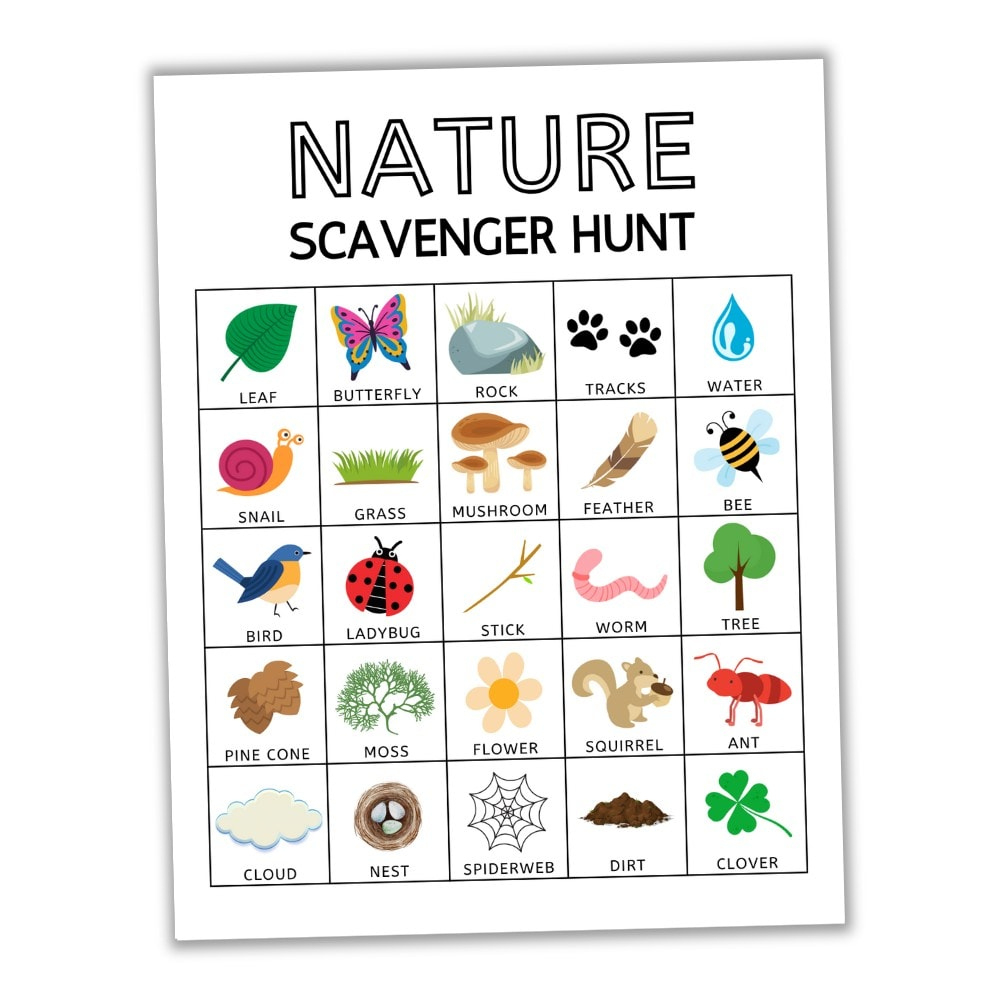 Free Printable Nature Scavenger Hunt For Kids - The Craft-At-Home in Free Nature Scavenger Hunt Printable