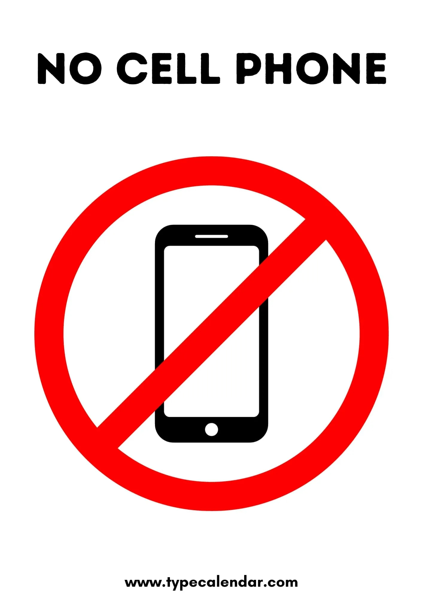 Free Printable No Cell Phone Sign Templates [Pdf] pertaining to No Cell Phone Sign Printable