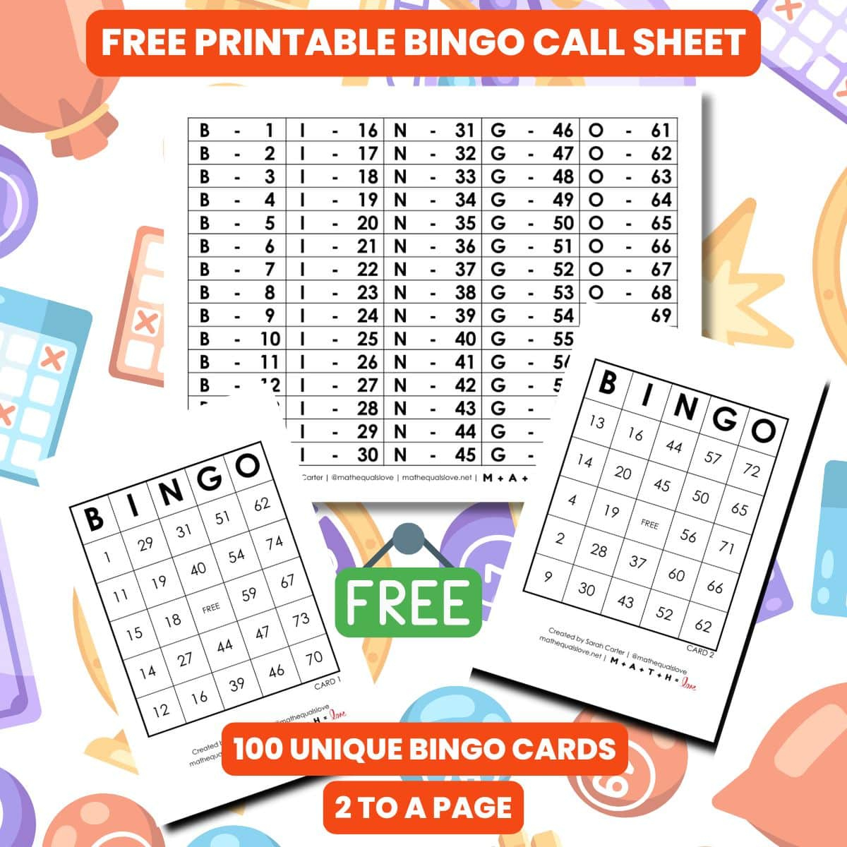 Free Printable Pdf Bingo Cards And Call Sheet (1-75) pertaining to Free Printable Bingo Cards 1 75