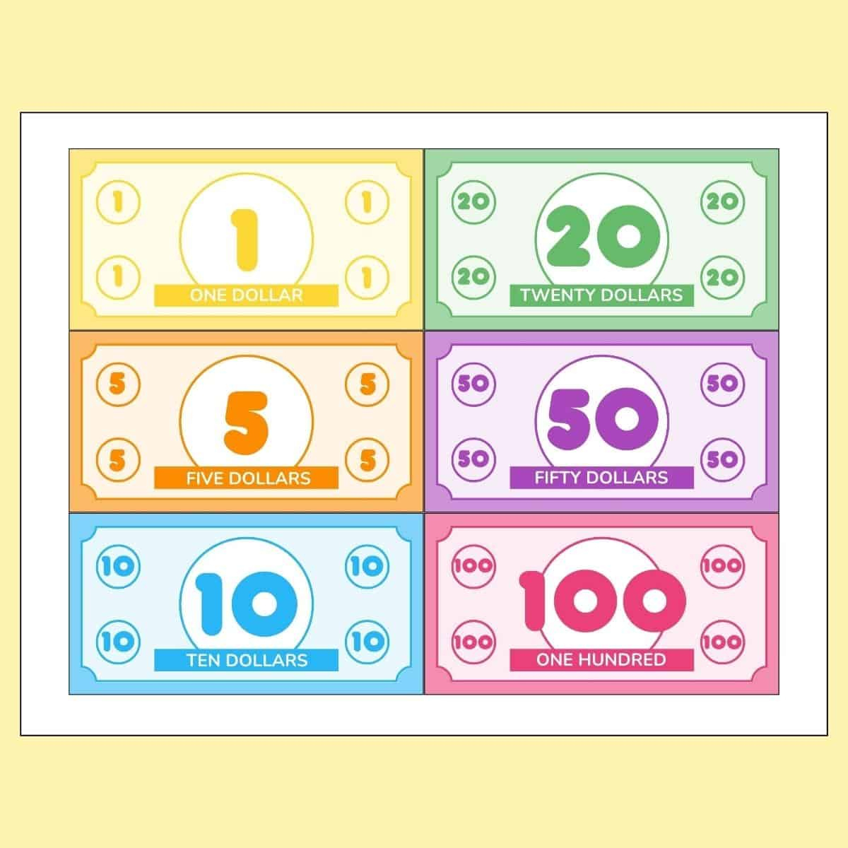Free Printable Play Money For Classroom Or Kids&amp;#039; Games throughout Free Printable Play Money