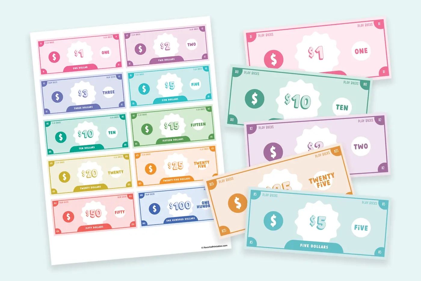 Free Printable Play Money For Kids - Favorite Printables inside Free Printable Play Money
