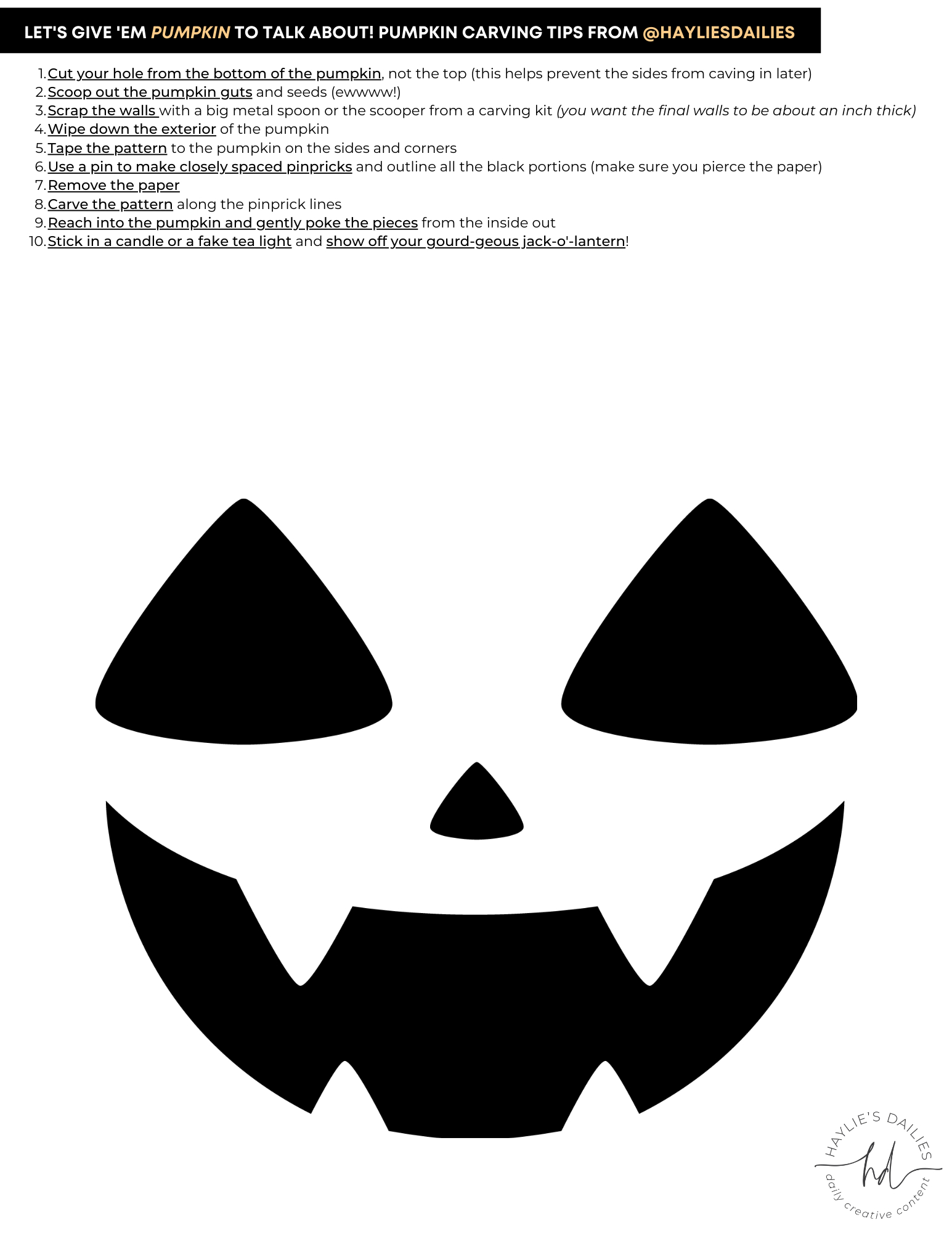 Free Printable Pumpkin Carving Patterns For The Most Boo-Tiful with Printable Jack O Lantern Face