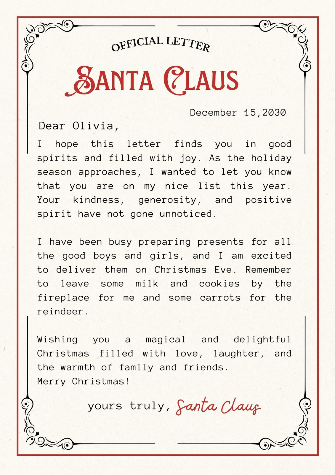 Free Printable Santa Letter Templates You Can Customize | Canva with regard to Free Printable Santa Letter To Child Template