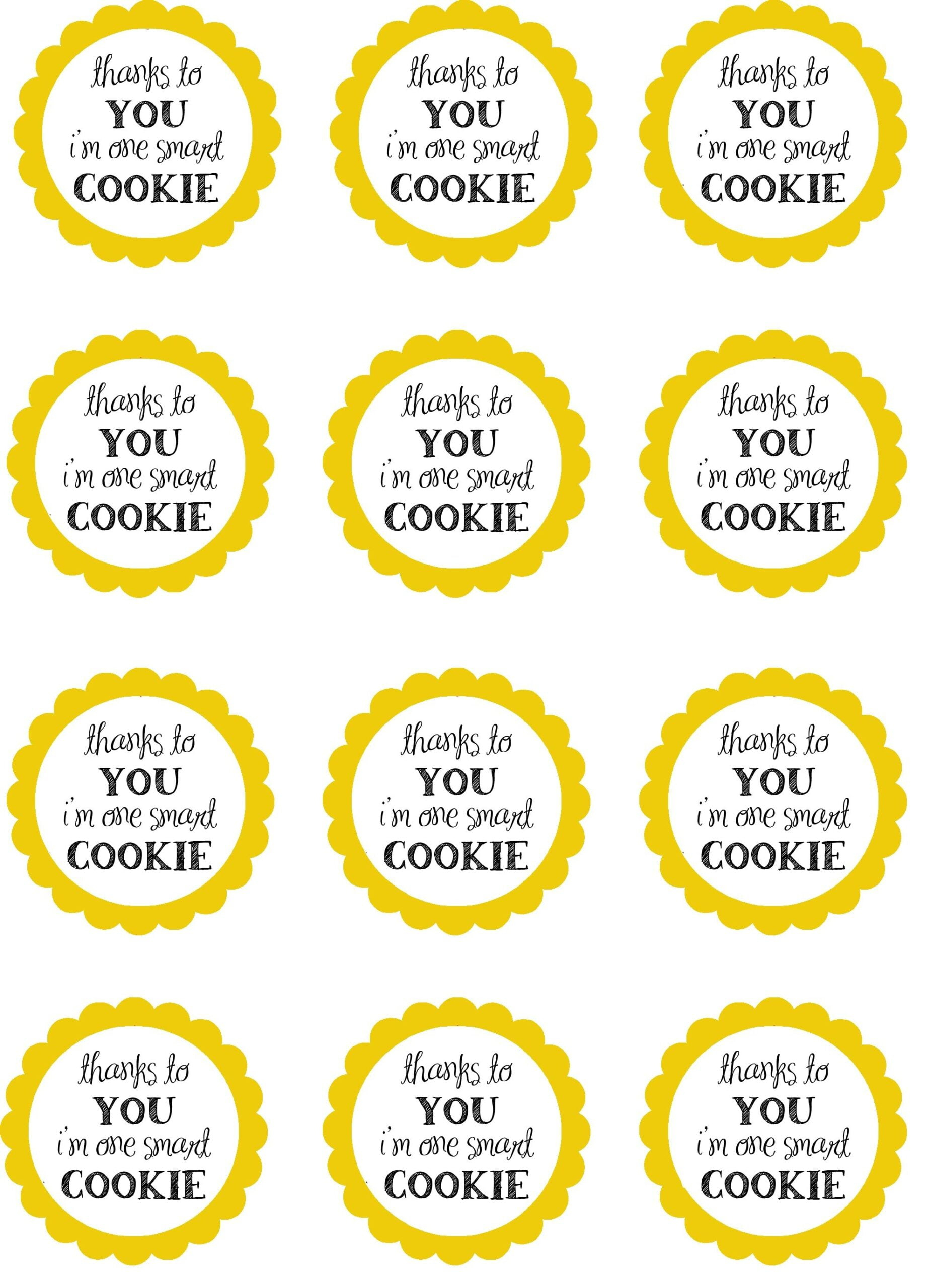 Free Printable Smart Cookie Tags - Printable Party Favors regarding You Re a Smart Cookie Free Printable