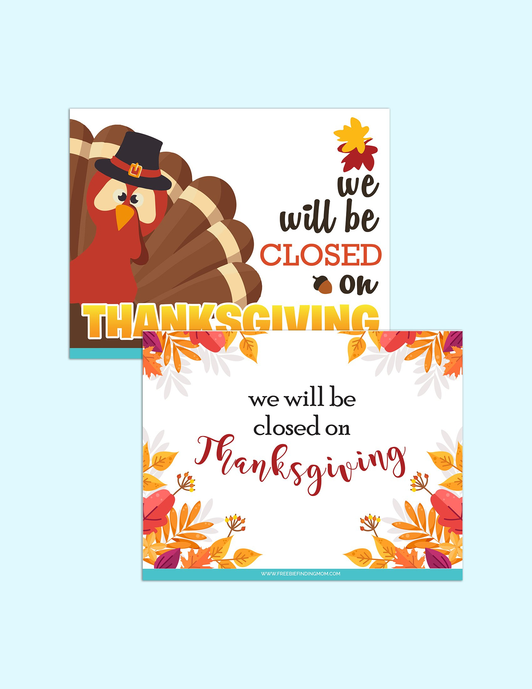 Free Printable Thanksgiving Closed Sign Templates intended for Free Printable Closed For Thanksgiving Signs