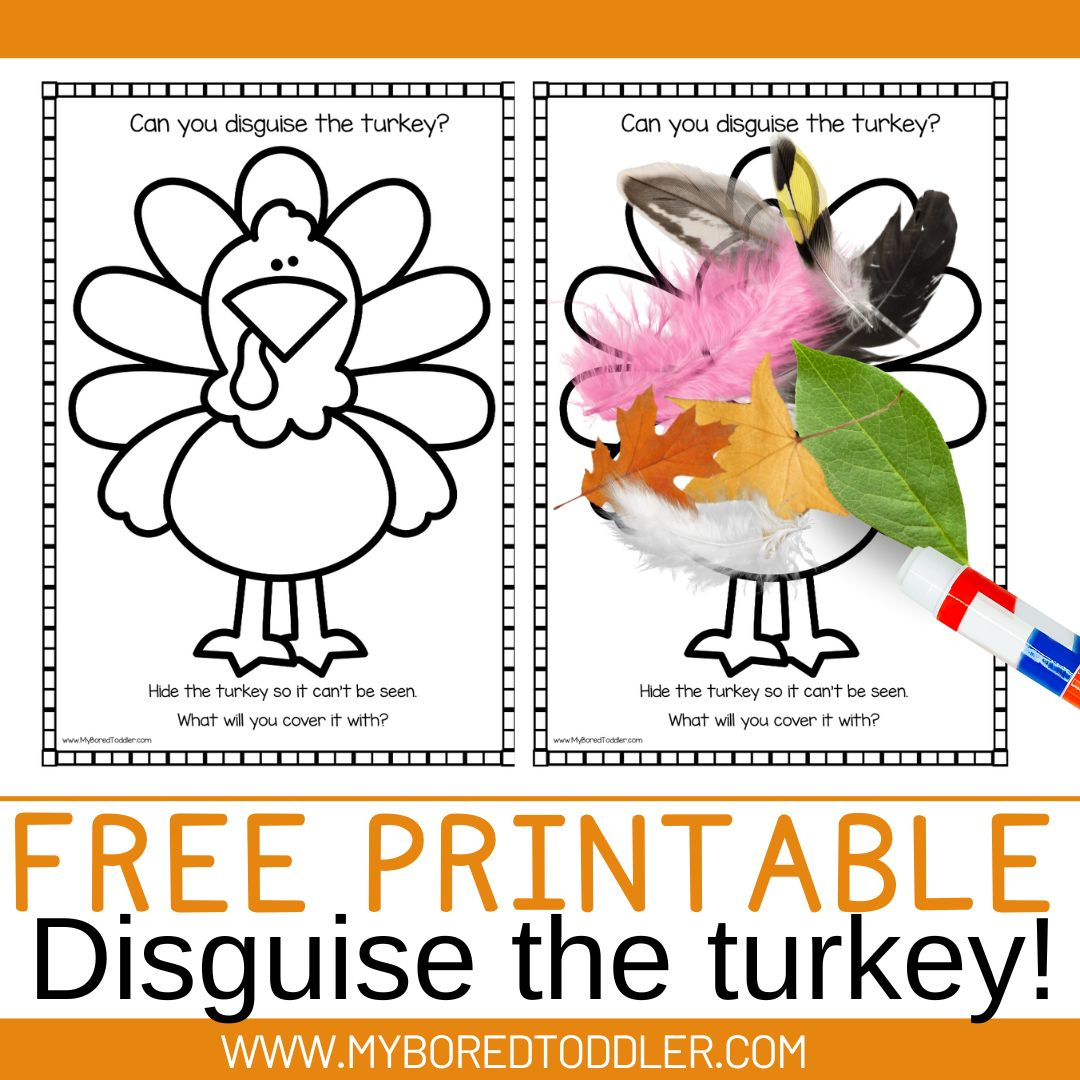 Free-Printable-Thanksgiving-Disguise-The-Turkey - My Bored Toddler for Free Printable Disguise the Turkey Printable