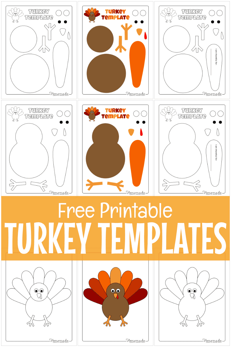 Free Printable Turkey Template For Thanksgiving Crafts pertaining to Free Printable Thanksgiving Turkey Template