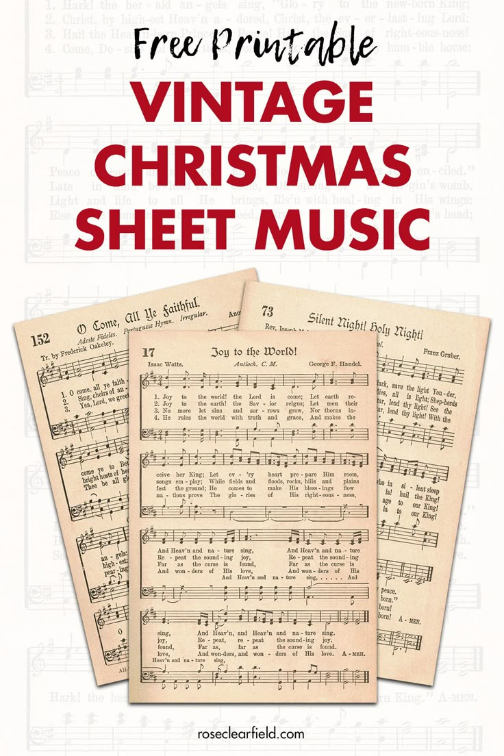 Free Printable Vintage Christmas Sheet Music pertaining to Free Printable Sheet Music Christmas Carols