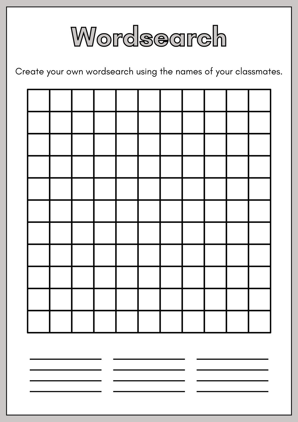 Free Printable Word Search Worksheet Templates | Canva in Create Free Printable Word Search