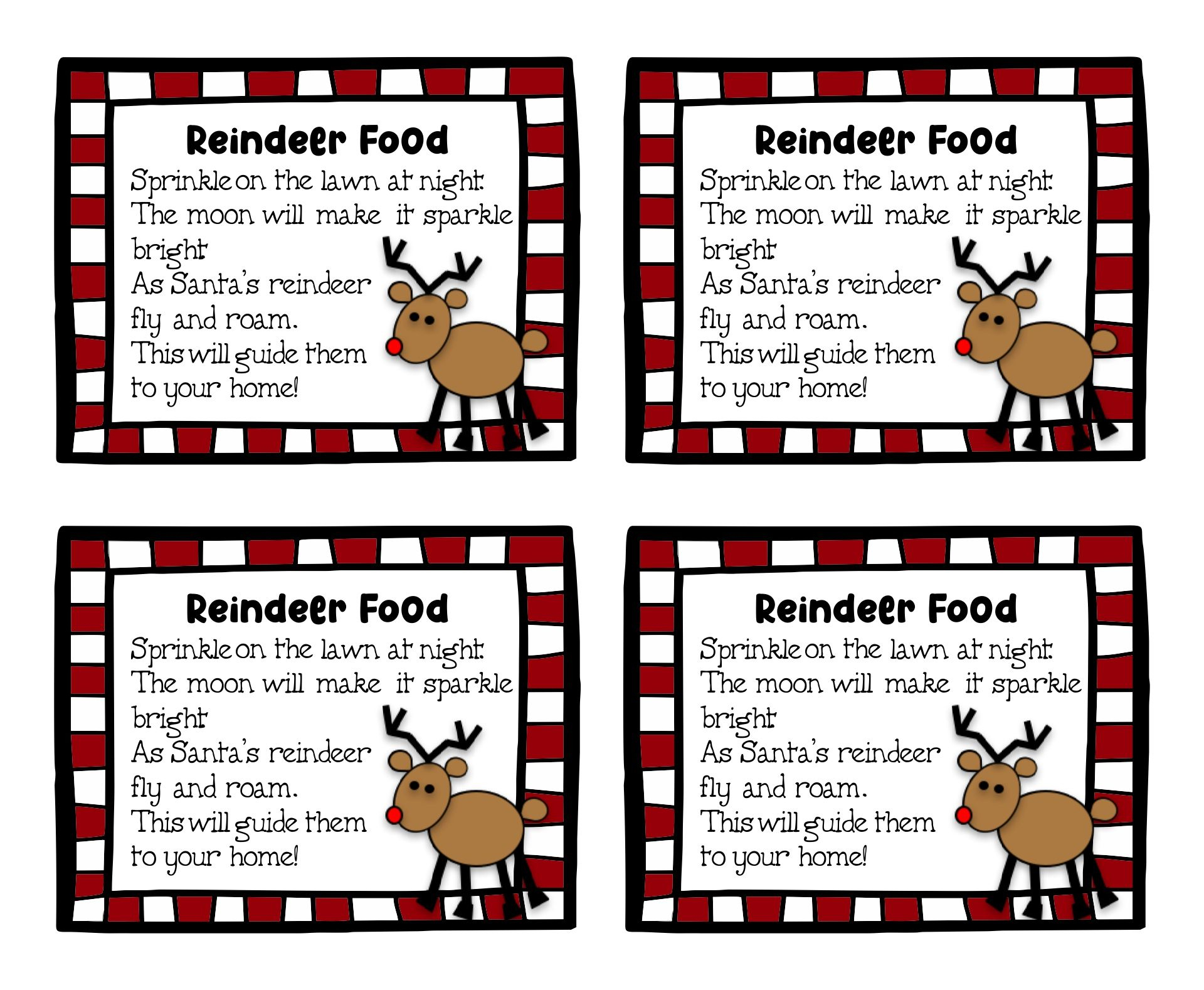Free Reindeer Food Printable Tags - Printable Party Favors in Free Printable Reindeer Food Labels