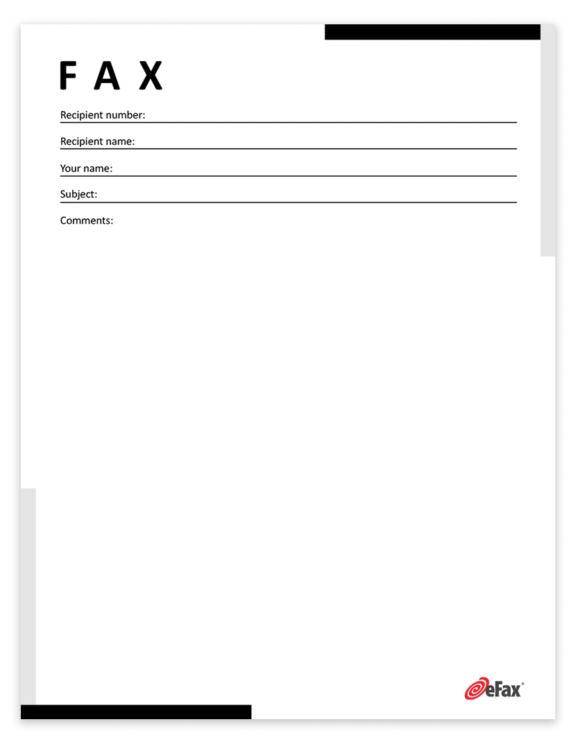 Free Simple Fax Cover Sheets | Efax with Fax Cover Sheet Printable Free