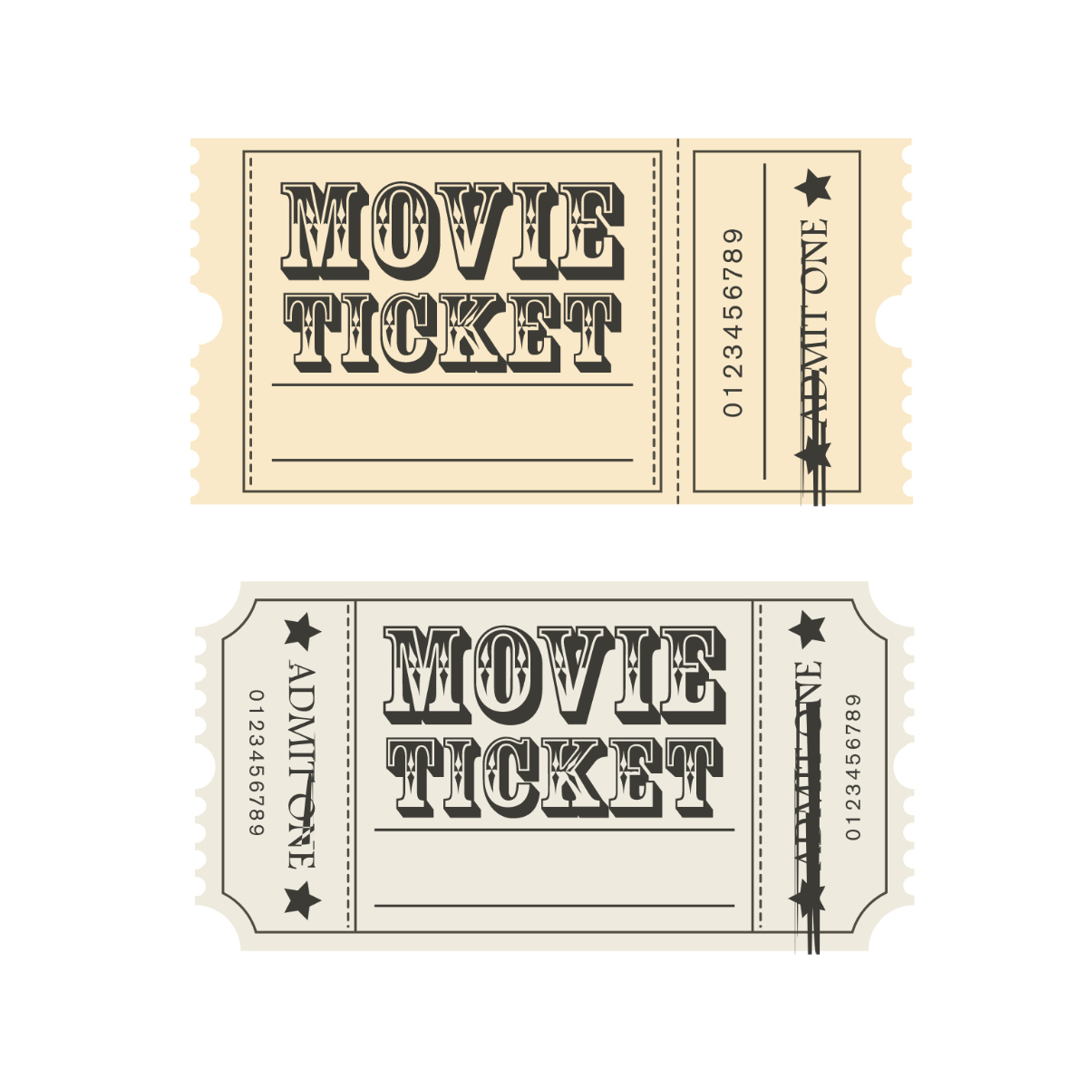 Free Vintage Movie Ticket Vector Template To Edit Online in Free Printable Movie Tickets