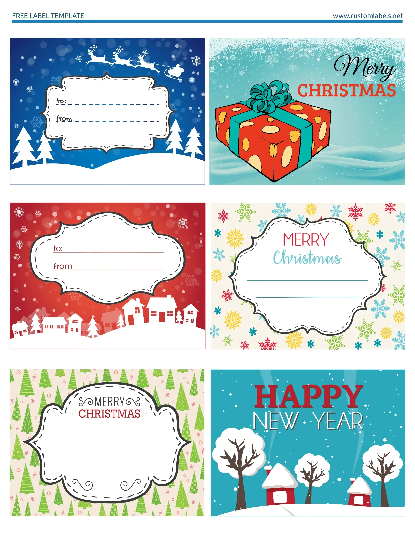 Fun And Colorful Christmas Labels - Free Printables for Free Printable Christmas Name Tags