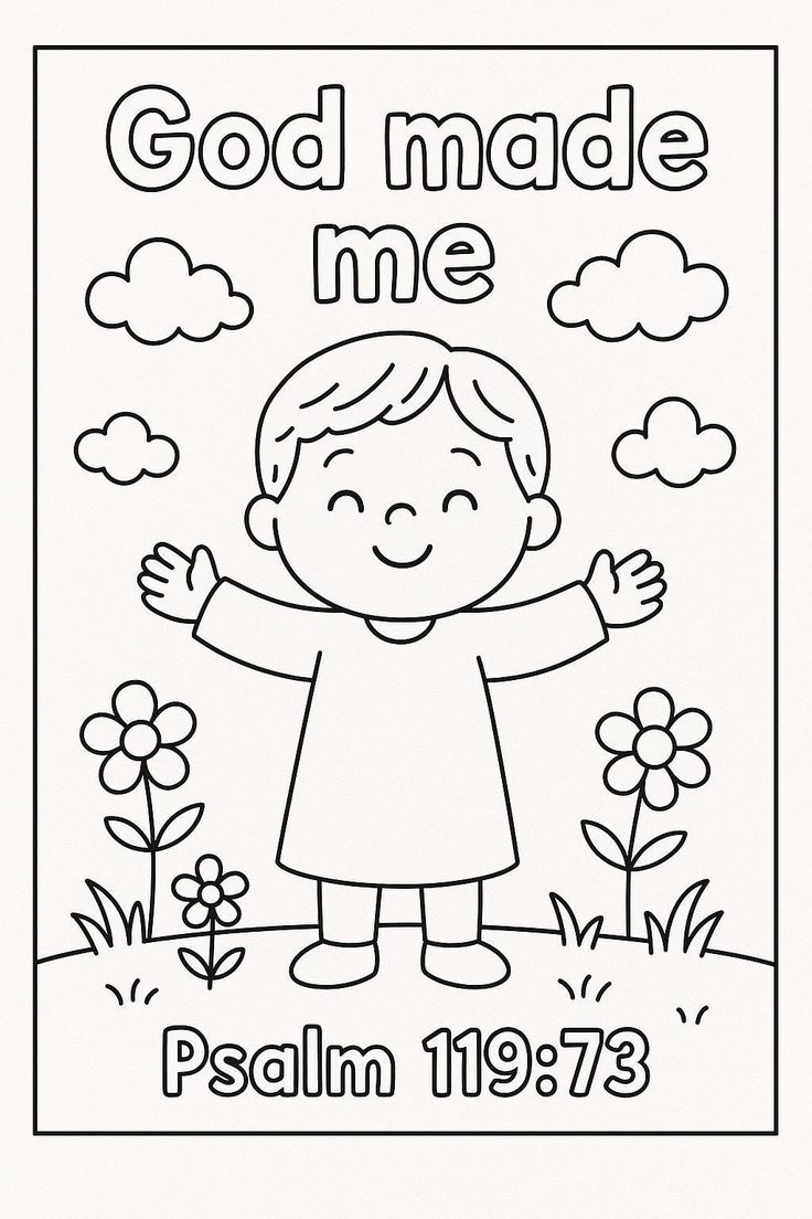God Made Me Children&amp;#039;S Colouring Page throughout God Made Me Special Free Printable