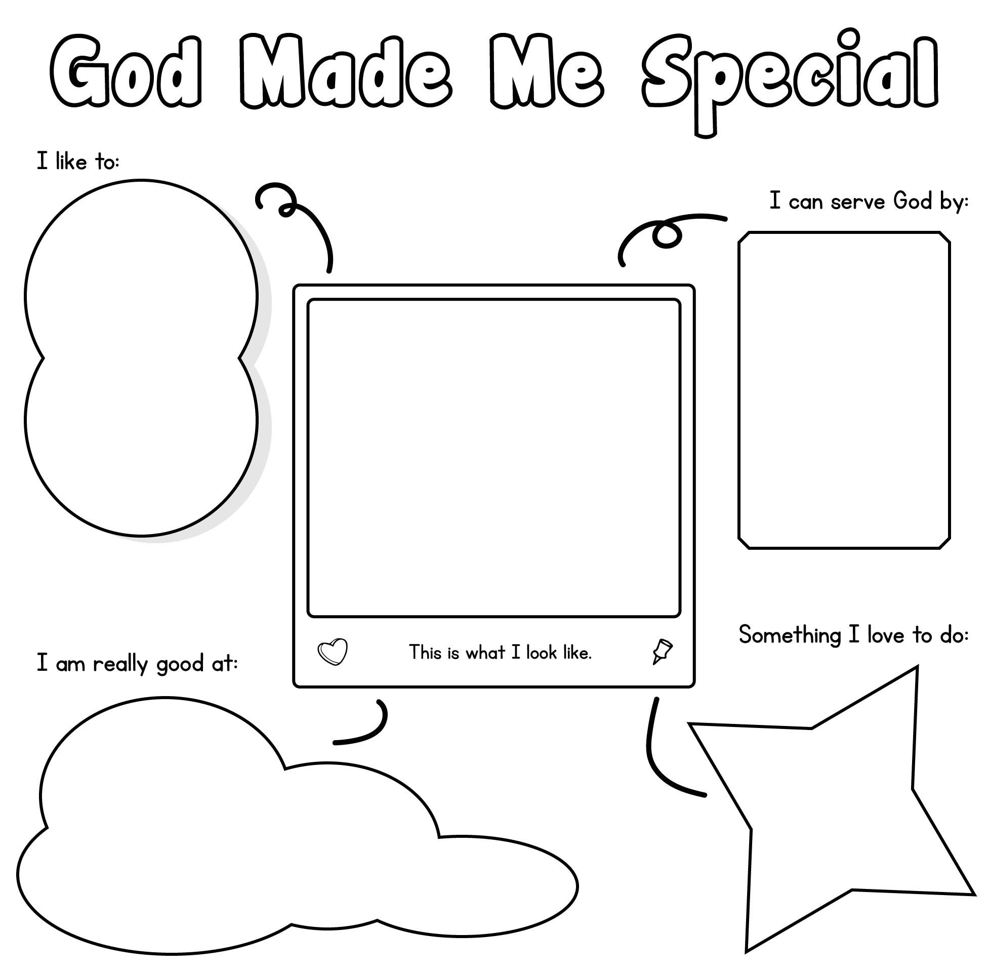 God Made Me Special Coloring Pages - 20 Free Pdf Printables in God Made Me Special Free Printable