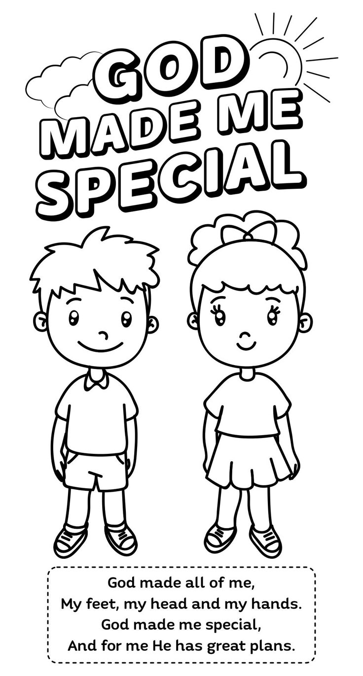 God Made Me Special Coloring Pages - 20 Free Pdf Printables with God Made Me Special Free Printable