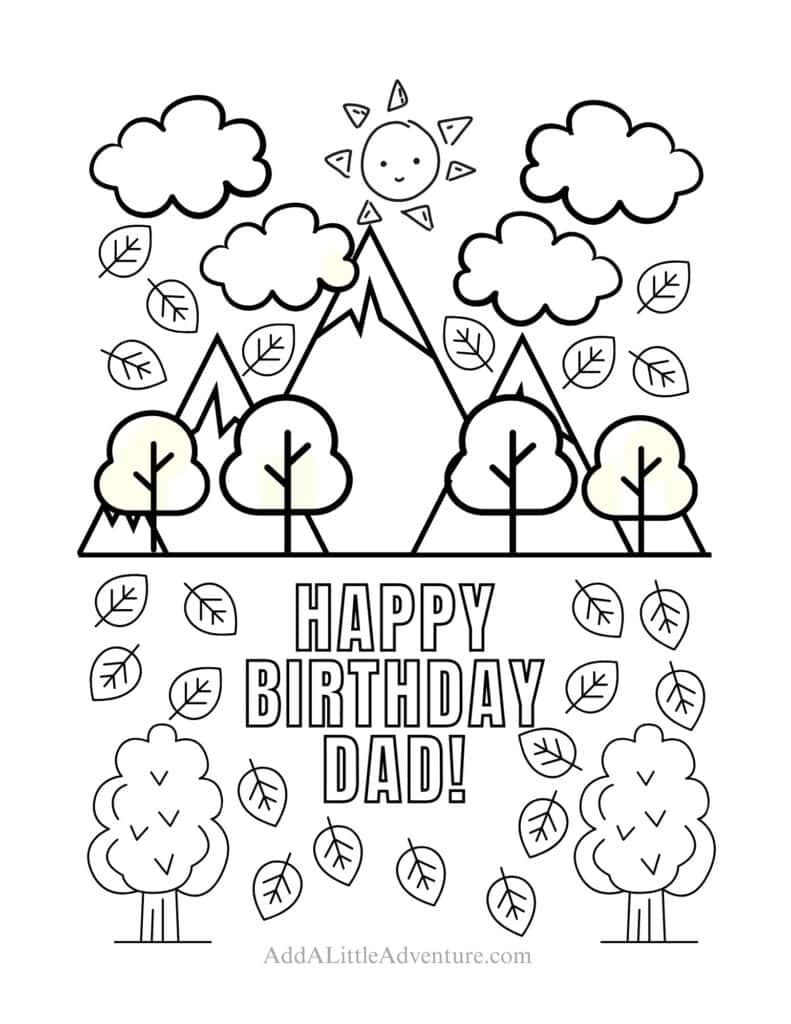 Happy Birthday Dad Coloring Pages - Free Printables with regard to Happy Birthday Dad Cards Printable