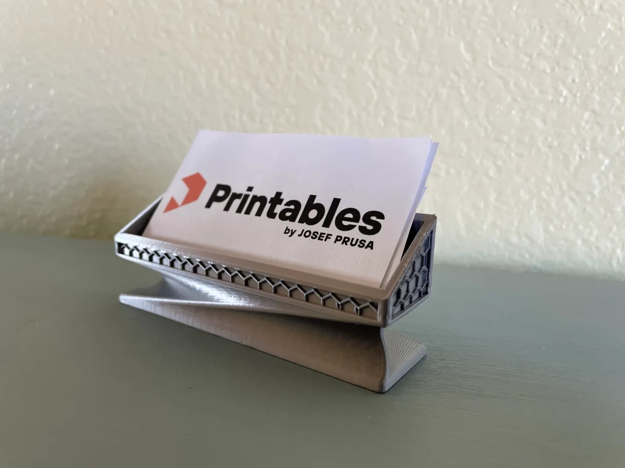 Hexagonal Business Card Holder (With A Twist) Von Hooptie intended for 3D Printable Business Card Holder