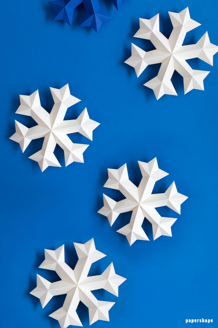 How To Make 3D Snowflake From Paper - Papershape regarding Free Printable 3D Snowflake Template
