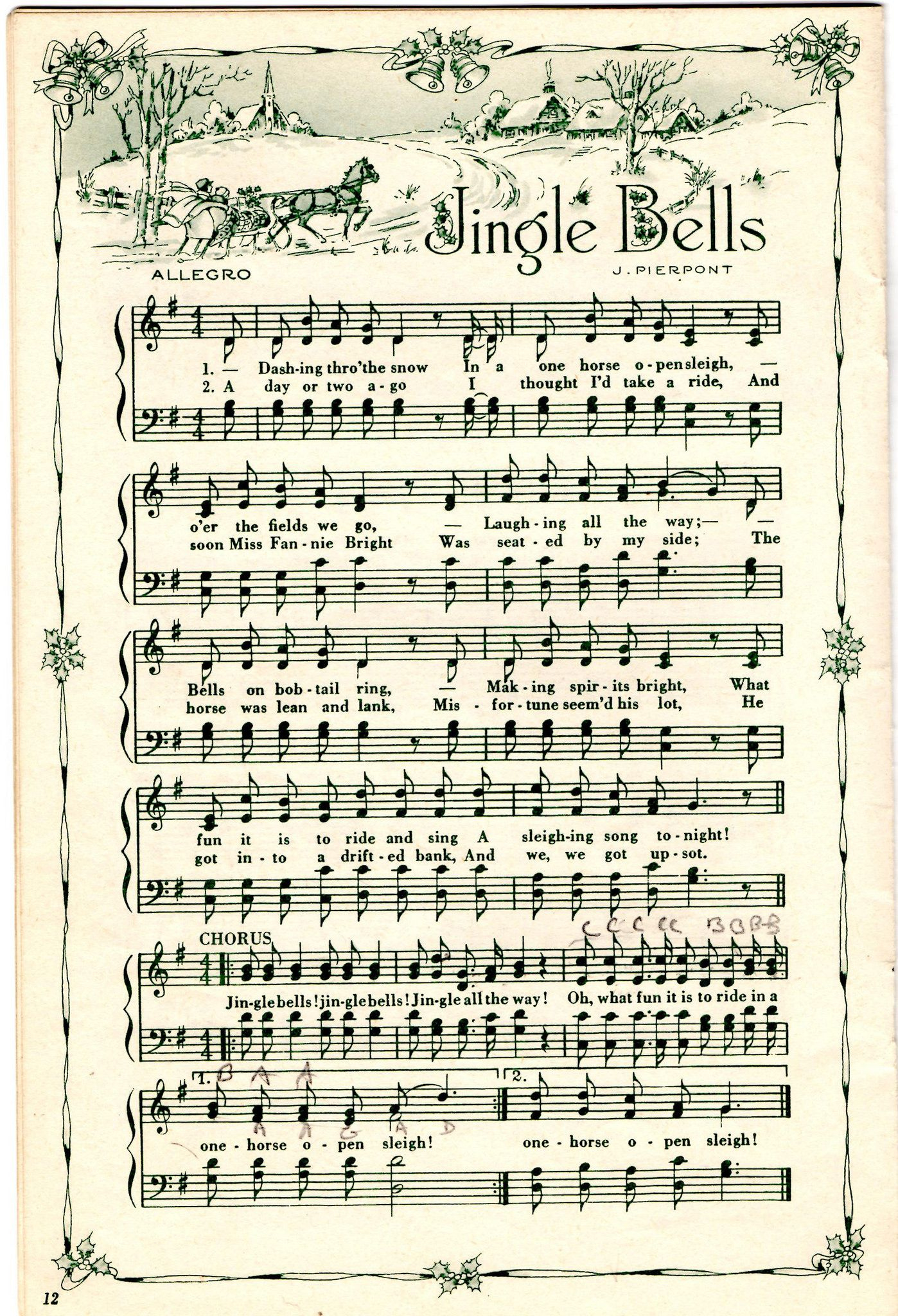 Jingle Bells - Christmas Sheet Music | Small Home Big Start for Jingle Bells Printable Sheet Music