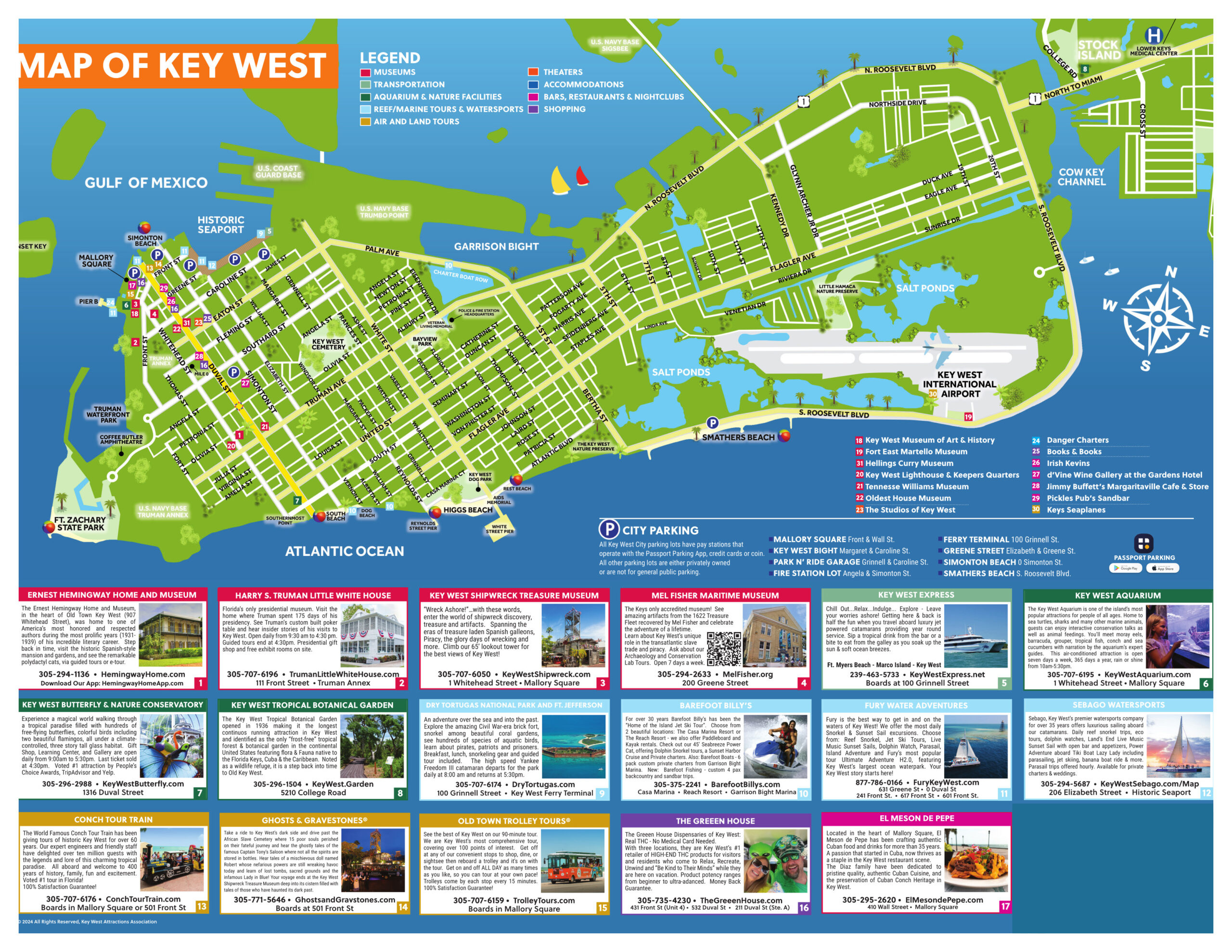 Key West Map – Key West Attractions Association pertaining to Printable Key West Walking Map