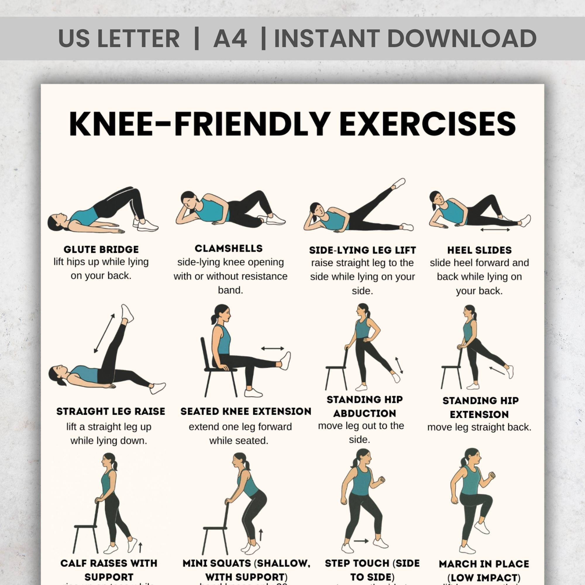 Knee Replacement Weight Loss Exercise With Knee Pain Exercises For pertaining to Printable Total Knee Replacement Exercises Pictures