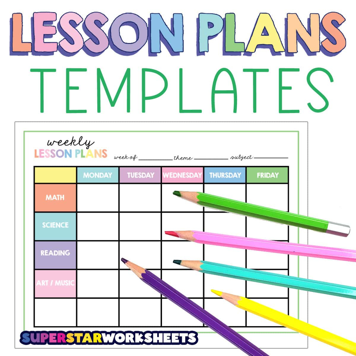 Lesson Plan Template (Free Printables) - Superstar Worksheets in Free Printable Homeschool Curriculum With Daily Lesson Plans