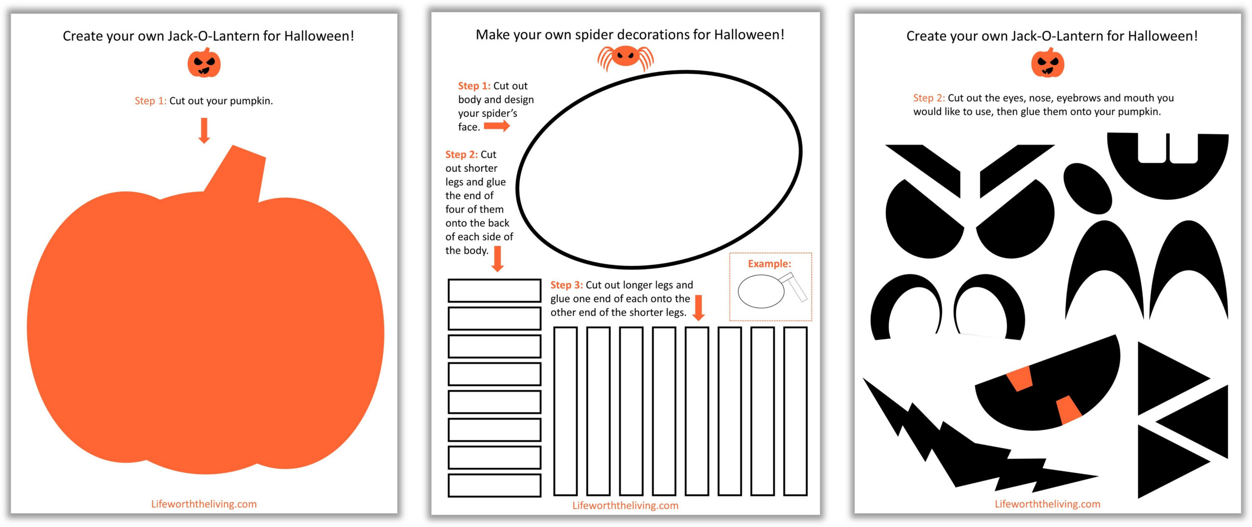 Life Worth The Living Blog pertaining to Free Printable Halloween Paper Crafts Templates