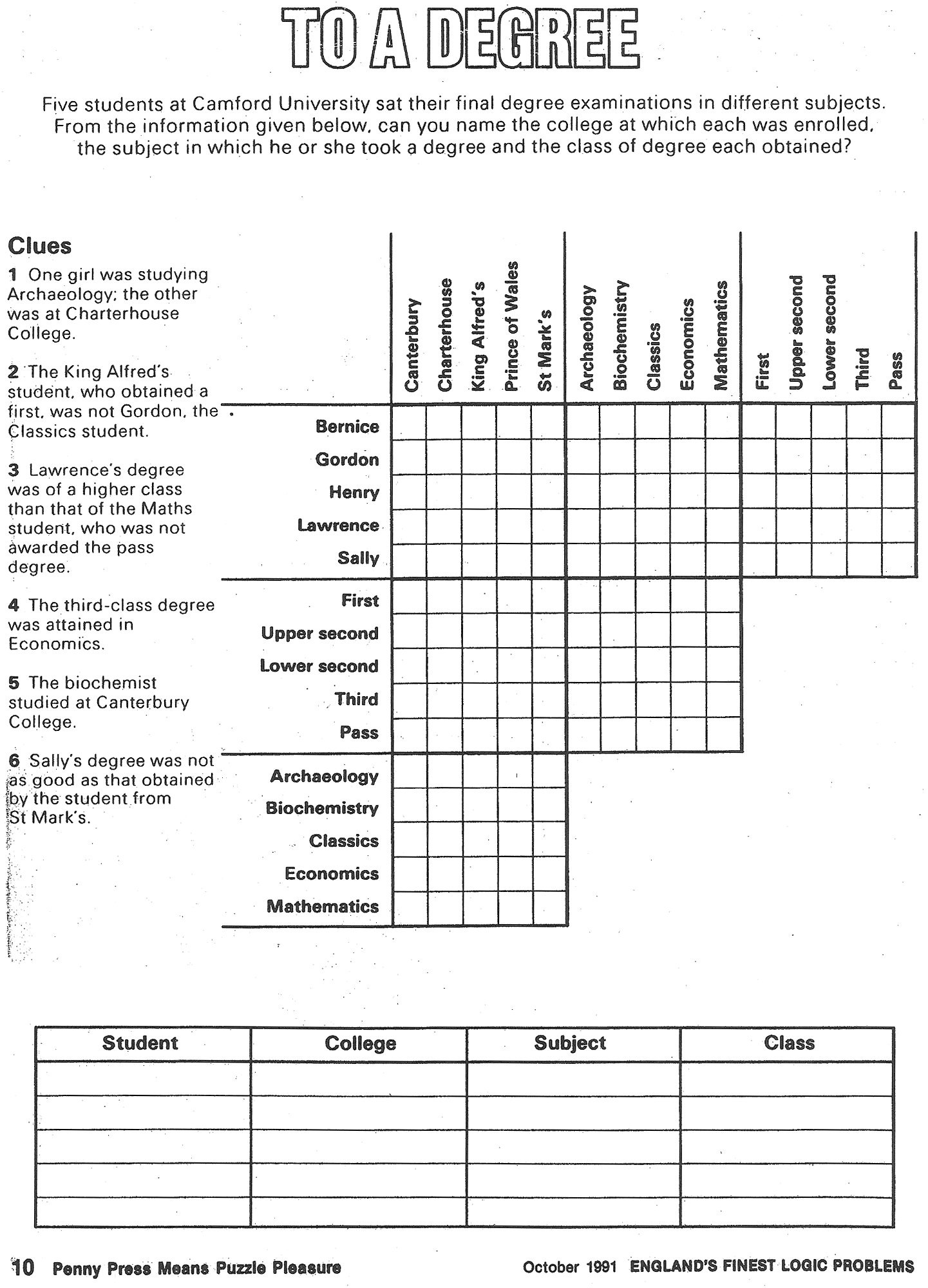 Logic Puzzle Printable - Google Search | Grid Logic Puzzles, Logic intended for Logic Puzzles With Grids Printable