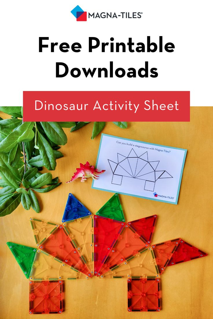 Magna-TilesĀ® Free Printable Downloads: Dinosaur Activity Sheet pertaining to Free Printable Template Magna Tiles Printables