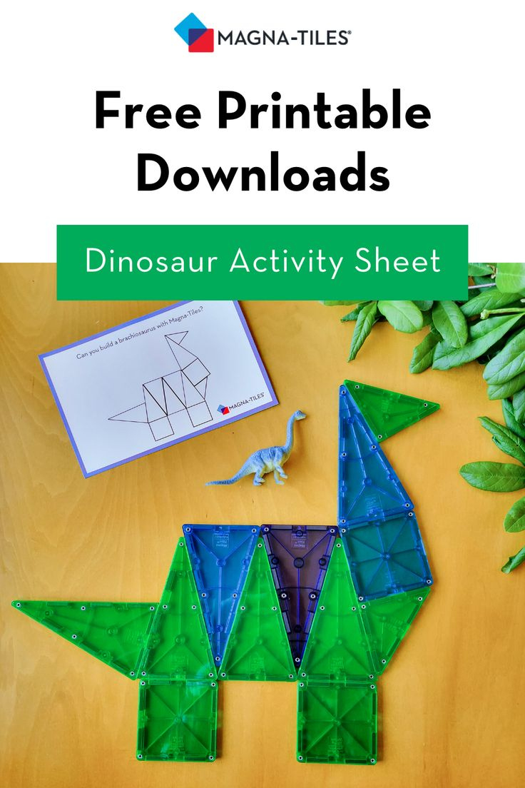 Magna-TilesĀ® Free Printable Downloads: Dinosaur Activity Sheet pertaining to Free Printable Template Magna Tiles Printables