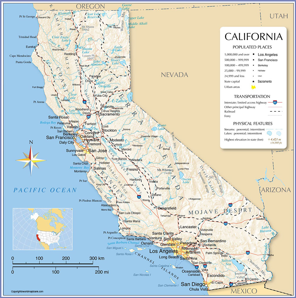 Map Of California With Counties And Cities [Pdf] in Printable Map of California with Cities