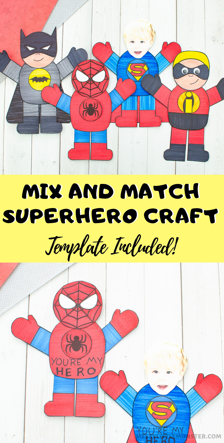 Mix And Match Superhero Craft (& Printable Superhero Template in Printable Superhero Arts And Crafts
