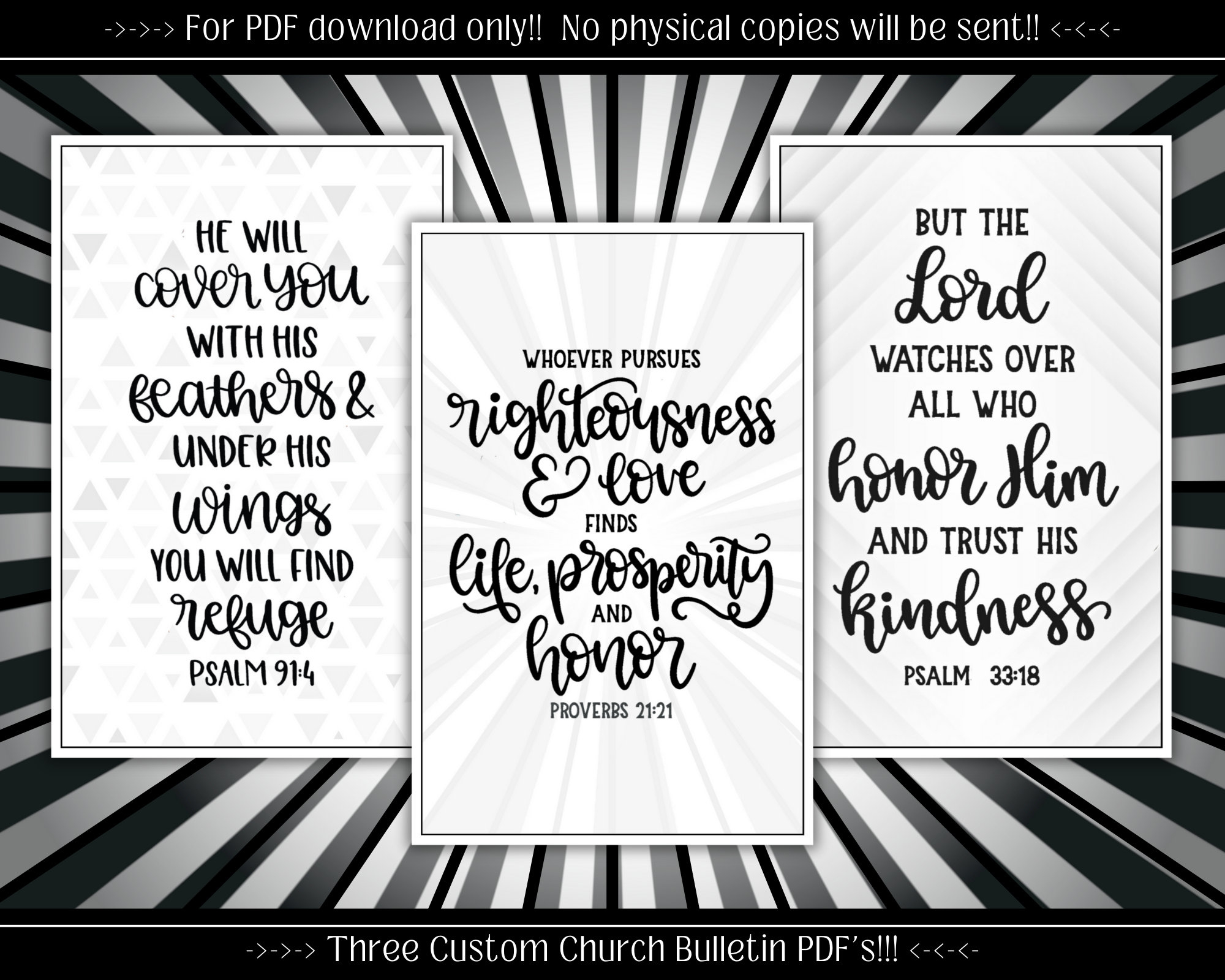 Modern Church Bulletin Cover: Grey, White & Black (Pdf Download with Free Printable Black and White Church Bulletin Covers