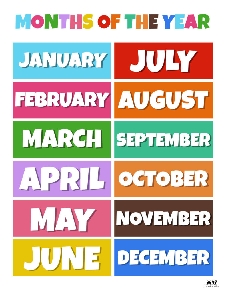 Months Of The Year Worksheets &amp;amp; Printables | Printabulls inside Month of the Year Printable