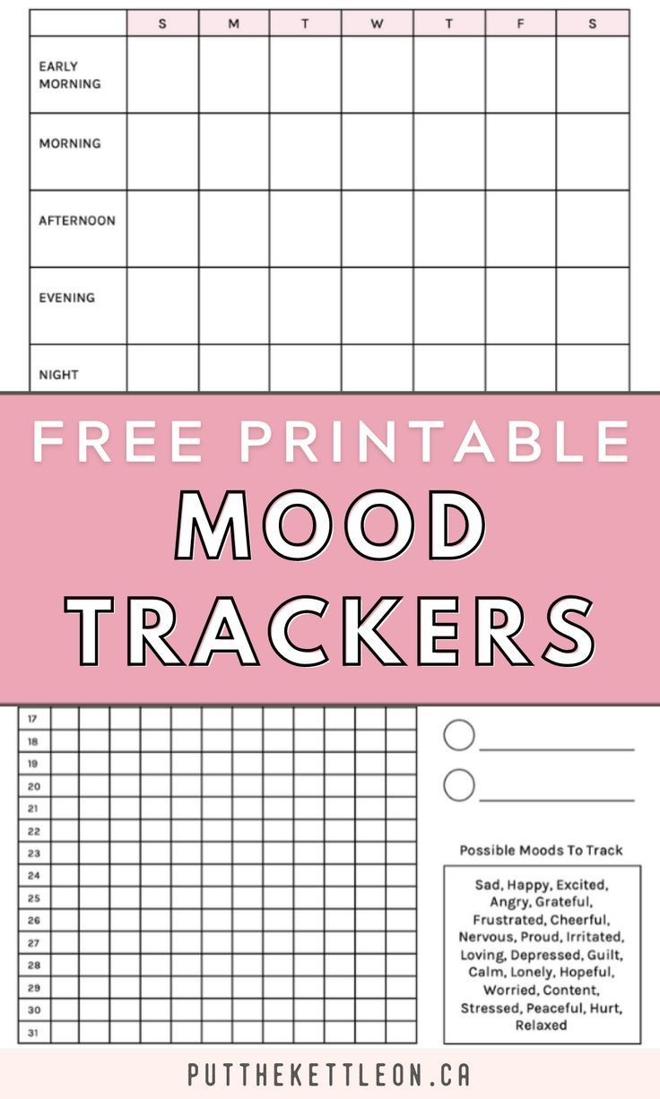 Mood Tracker Printables (Free Download) with regard to Mental Health Mood Tracker Printable