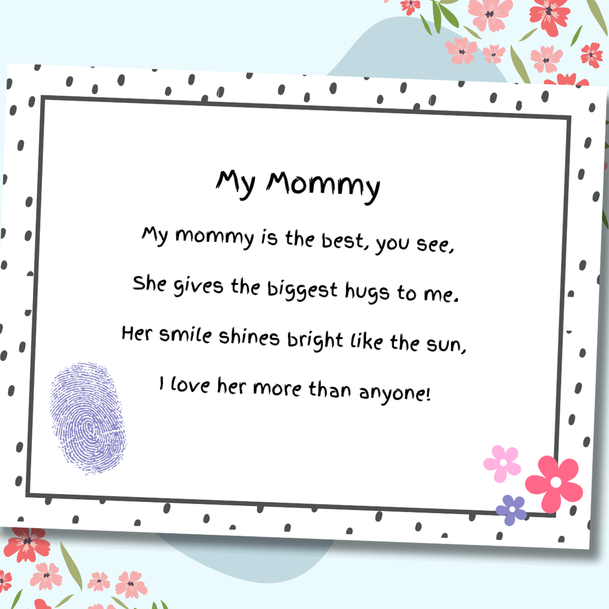Mother&amp;#039;S Day Poems For Kids [With Free Printables] • Mindfulmazing in Free Printable Mothers Day Poems