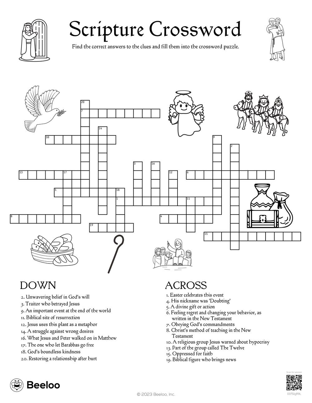 New Testament-Themed Crossword Puzzles • Beeloo Printable Crafts in Bible Crossword Puzzles Free Printable