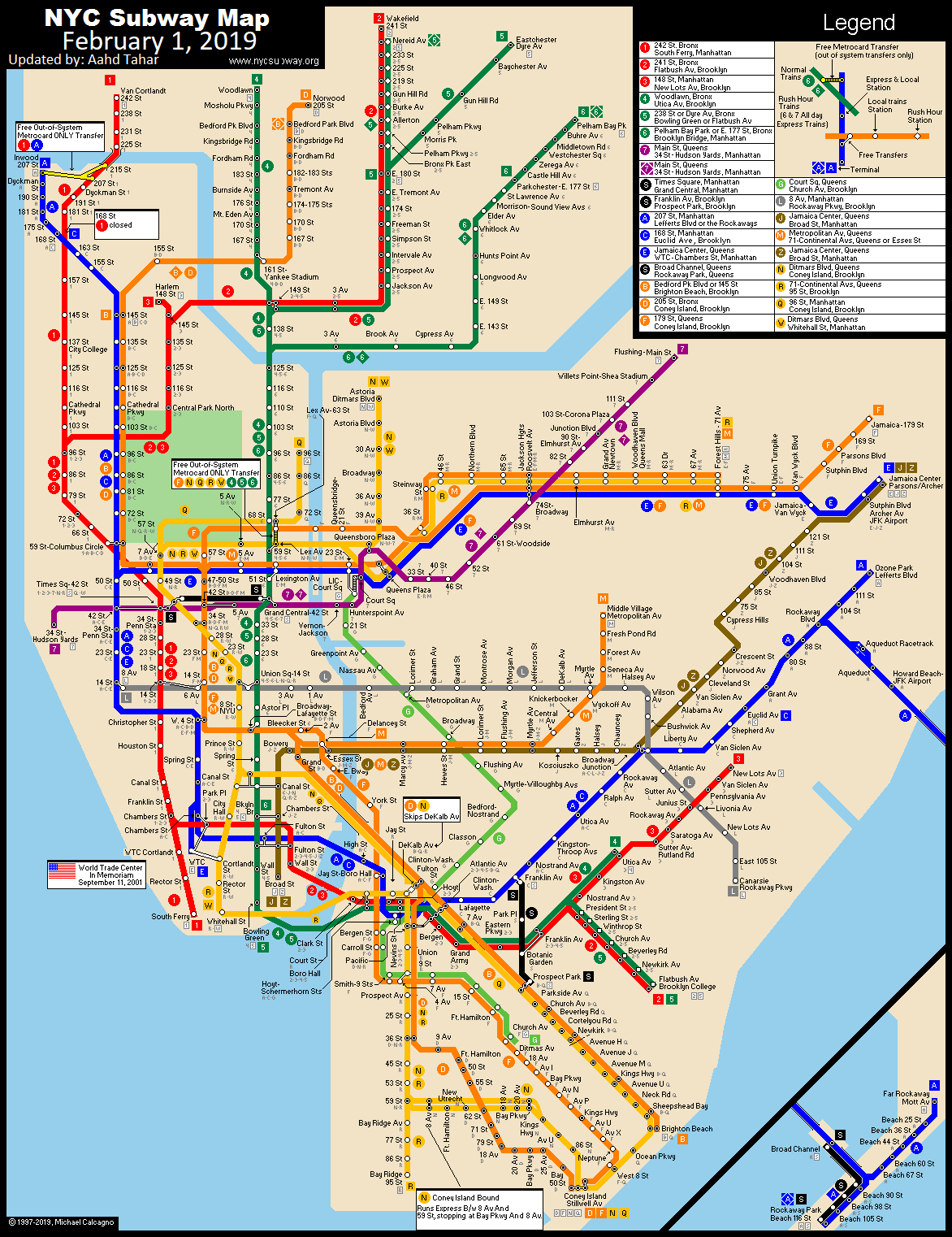 New York City Subway Route Mapmichael Calcagno - Nycsubway regarding New York City Subway Map Printable