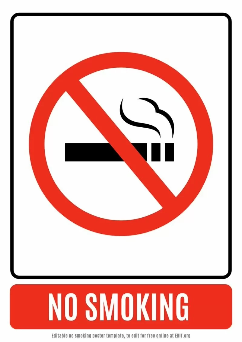 No Smoking Online Custom Poster Templates throughout Free Printable No Smoking Signs