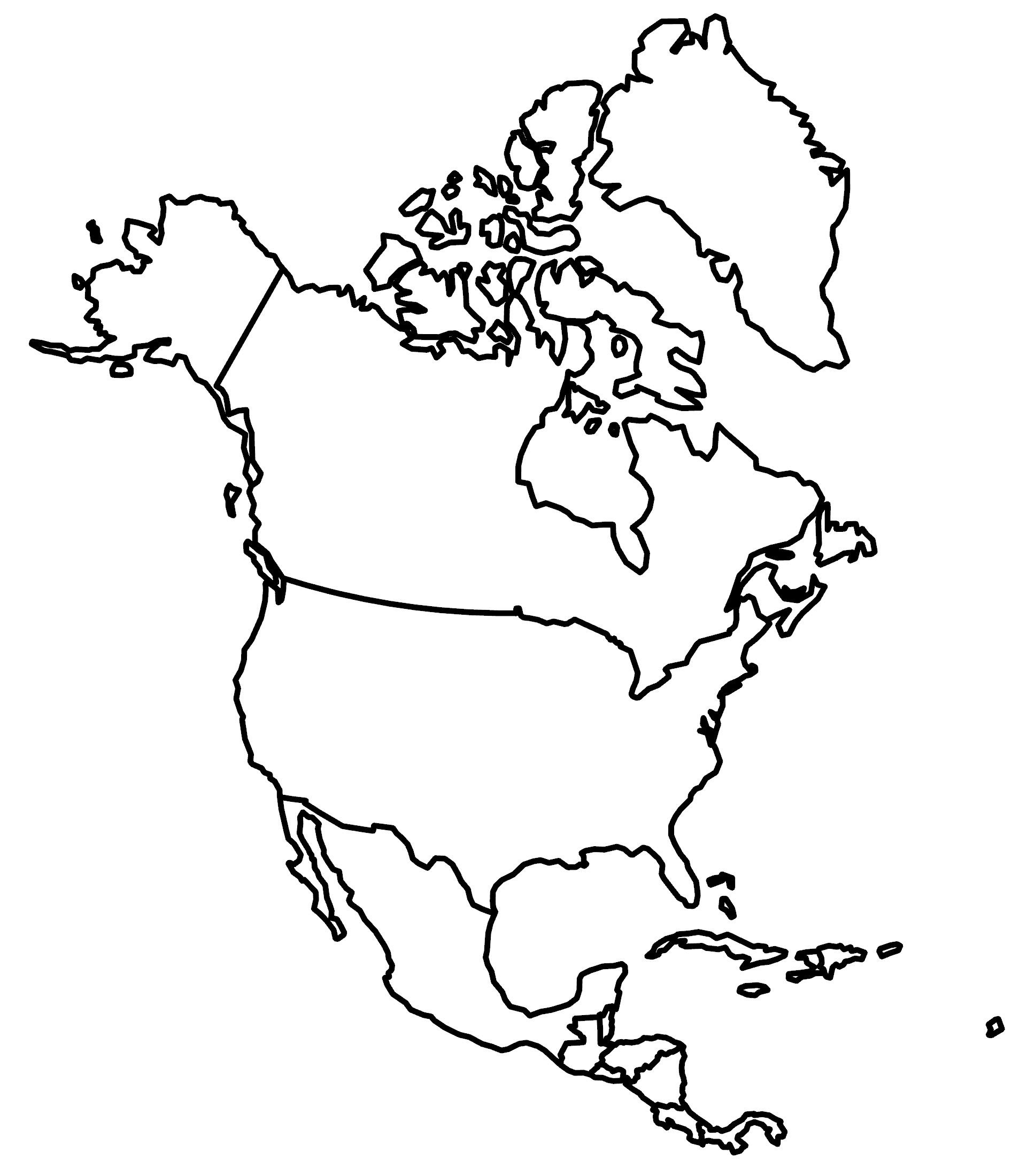 North America Blank Map And Country Outlines - Gis Geography for Printable Blank Map Of America